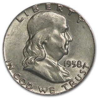 1958 Franklin Half Dollar Fine/AU 1958 Franklin Half Dollar Fine/AU